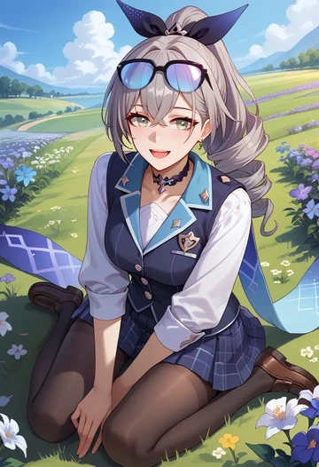 star rail,silver wolf,winter,student uniform,vest  - AI generated anime art